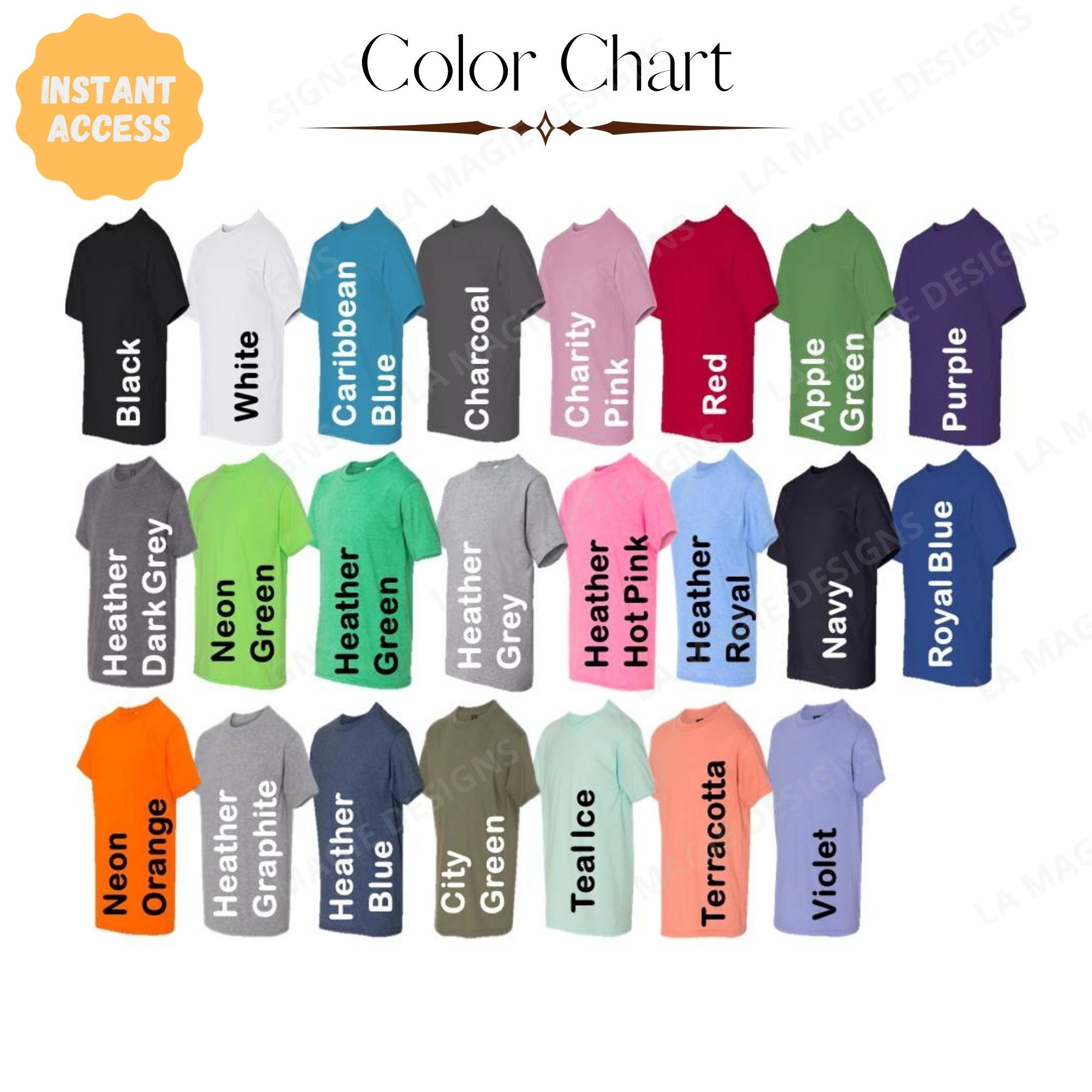 Anvil 990B Color Chart Anvil Youth Lightweight T-shirt anvil 990B Youth ...