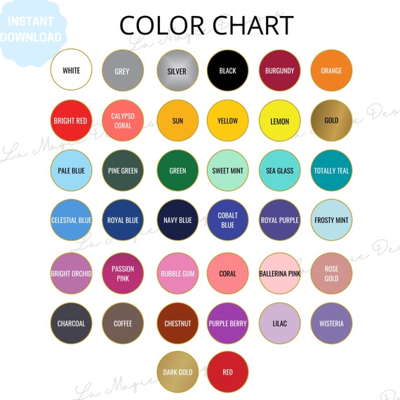 Editable Siser Stetch Color Charthtv Color Chart for Siser Stretch HTV  Colorsprintable Vinyl Color Optionssister Stretch HTV Color Chart 