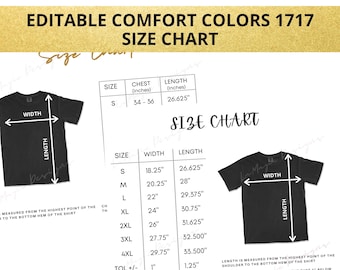 Comfort Colors 1717 Size Chart*C1717 Comfort Colors Size*Comfort Colors Tshirt Size*Comfort Colors 1717 Size Chart*Comfort Colors Chart