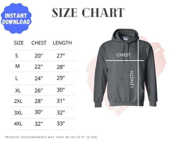 gildan 18500b size chart
