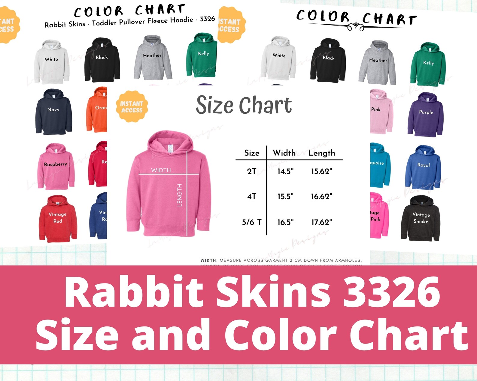 Rabbit Skins 3326 Color Chartrabbit Skins 3326 Size Charttoddler Pullover Hoodiers3326lat