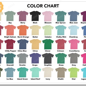 Comfort Colors 6030 Color Chart C6030 Garment-dyed - Etsy