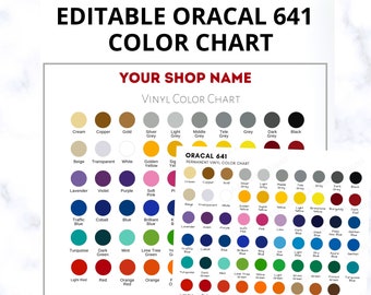 ORACAL 651 Color Chart Oracle 651 Permanent Vinyl Color Guide, 2 Ready to  Use Jpg's Fully Editable Canva Template, All Colors -  Israel