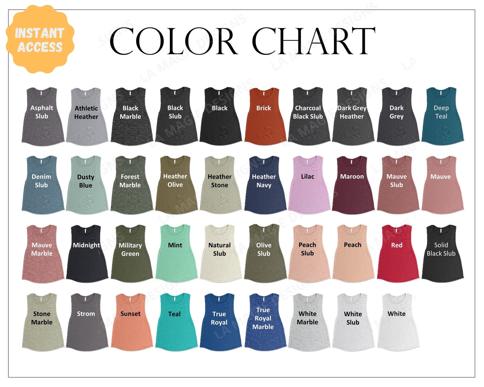 Bella Canvas 8803 Size and Color Chart BC8803 Bella Muscle - Etsy