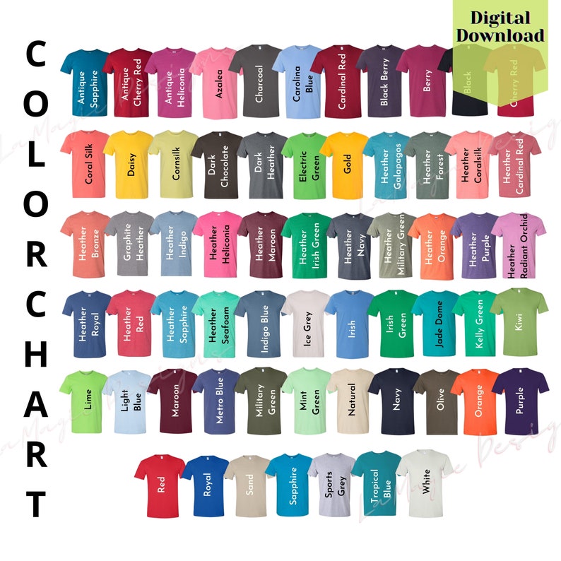 Gildan 64000 Color Chart Every Color FileGildan Softstyle | Etsy