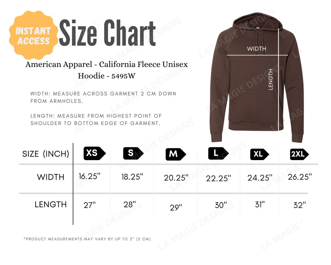 Queen Apparel Size Chart