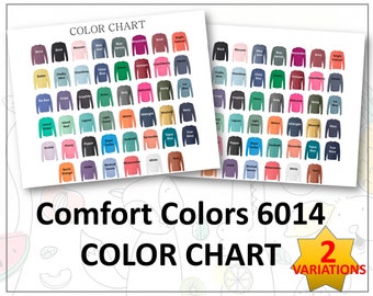 Comfort Colors 6014 Color Chart| C6014 Garment-Dyed Heavyweight Long Sleeve T-Shirt Color Chart| Comfort colors 6014 tshirt Mockup, Flat Lay