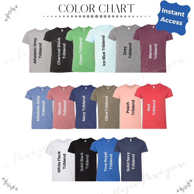 canvas t shirt size chart