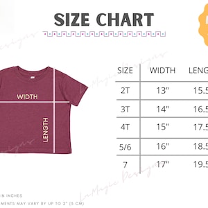 Rabbit Skins 3321 Size Chart|Toddler T-Shirt size|RS3321|3321 Rabbit Skins Mockup| Kid's tshirt size chart|Toddler Size Chart