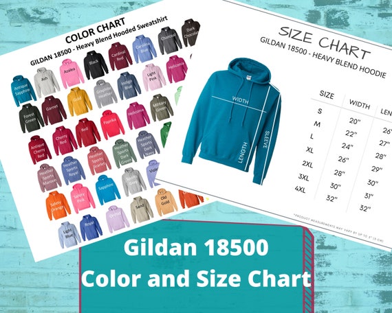 gildan 18500 color chart