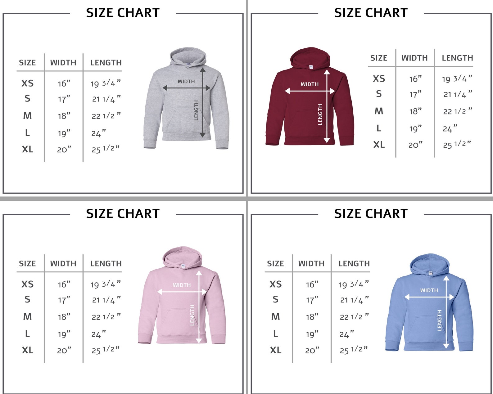 gildan size chart