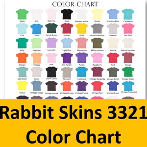 Rabbit Skins 3321 Color Chart |Toddler Jersey Tee color chart | RS4400 | LAT Apparel 3321 Rabbit Skins Colors| Kid&#39;s tshirt color chart