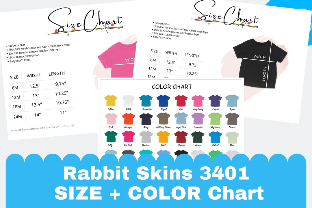 Rabbit Skins 3401 Color Chart rabbit Skins 3401 Size - Etsy