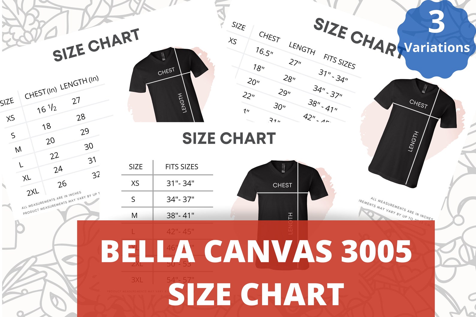 bella canvas shirt sizing