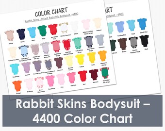 Pieles de conejo 4400 Color Chart / Baby Rib Body Body color chart / RS4400 / LAT Apparel 4400 Baby Bodysuit One Piece Color Chart