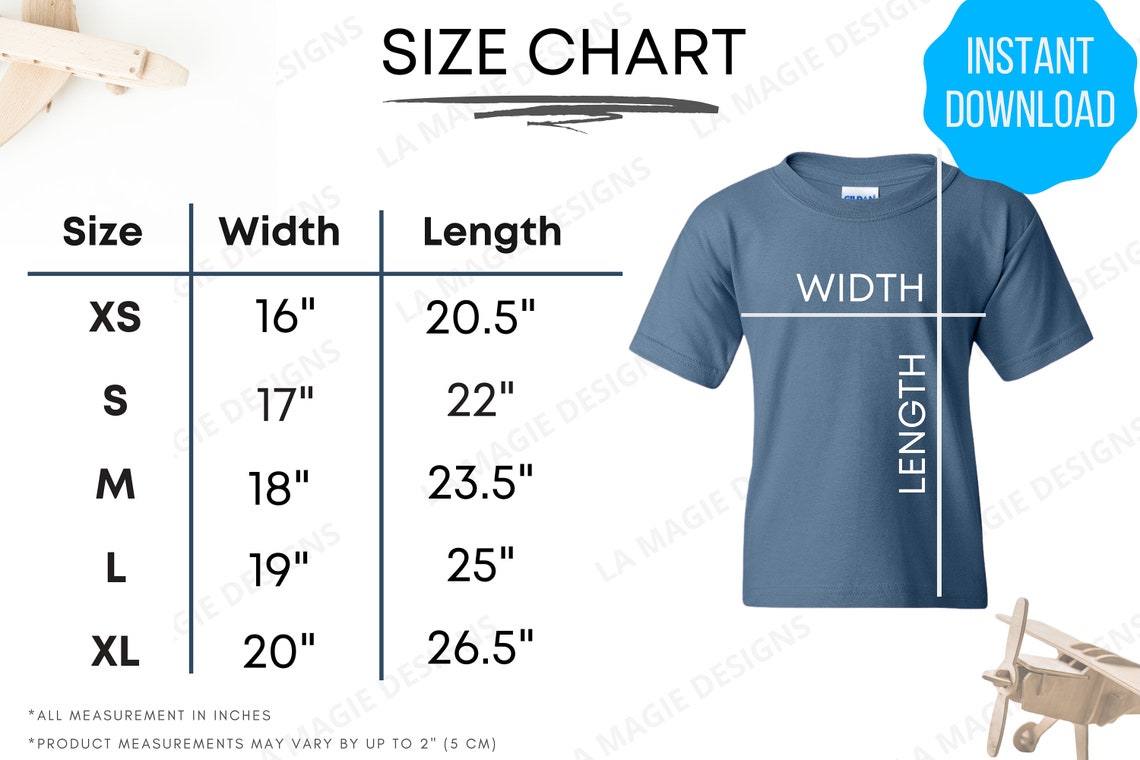 gildan size chart