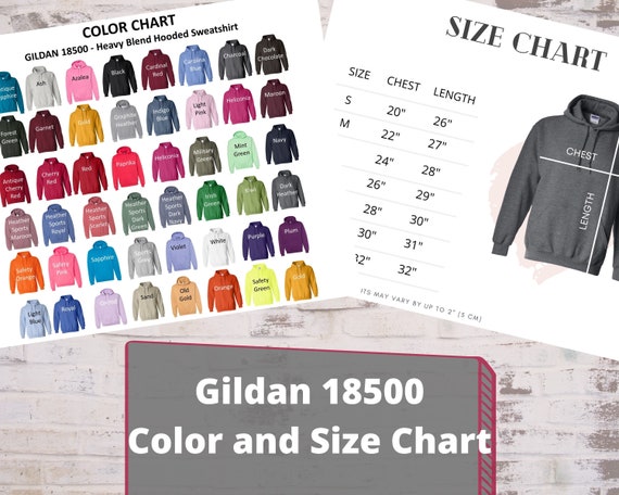 gildan 18500 color chart