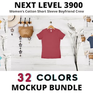 Next Level 3900 Mockup Bundle, Next Level 3900 Mockup,Flat lay,Shirt Mockup, T-shirt Mockup,T Shirt Mock Up, Womens Boyfriend Tee Mockup