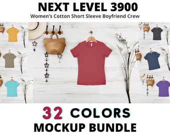 Next Level 3900 Mockup Bundle, Next Level 3900 Mockup,Flat lay,Shirt Mockup, T-shirt Mockup,T Shirt Mock Up, Womens Boyfriend Tee Mockup