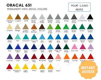 Oracal 651 color chart |Permanent Vinyl Decal Color Chart, Oracal Permanent  Vinyl Decal Stickers Color Options, Oracal 651 Vinyl Chart