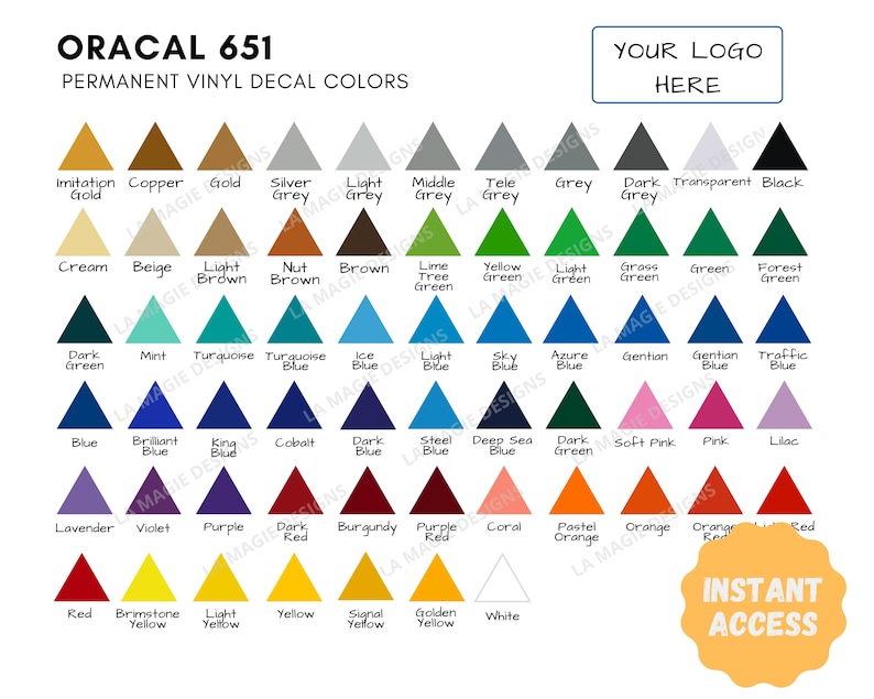 Oracal 651 Color Chart permanent Vinyl Decal Color Chart, Oracal