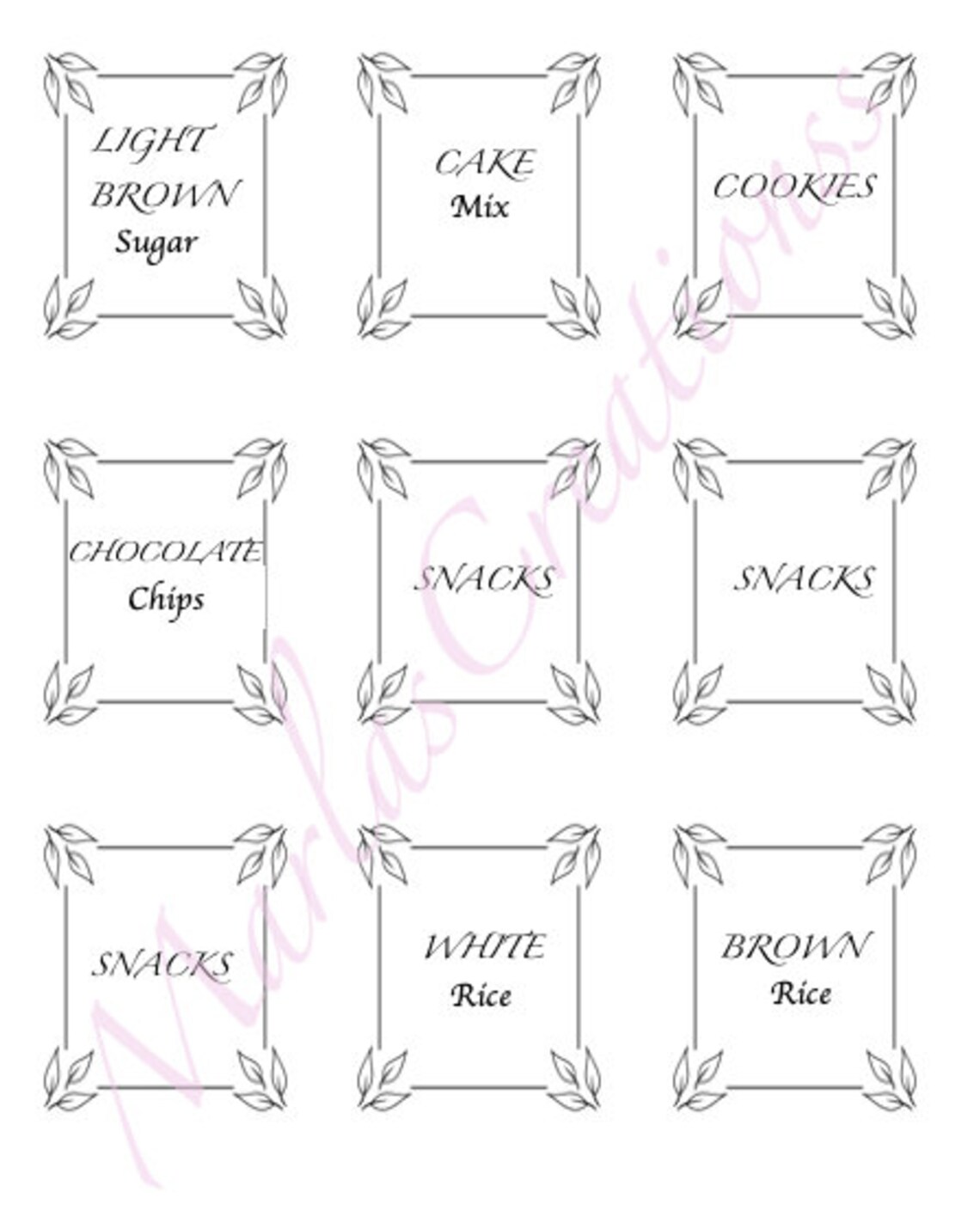 45 Minimal Pantry Labels Printable Black and White Labels Etsy UK