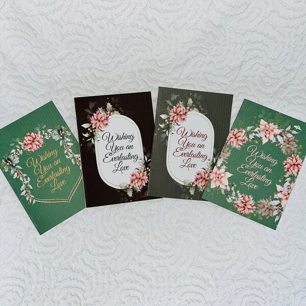 Red and Green Themed Wedding Cards, Christmas Wedding, Digital Print