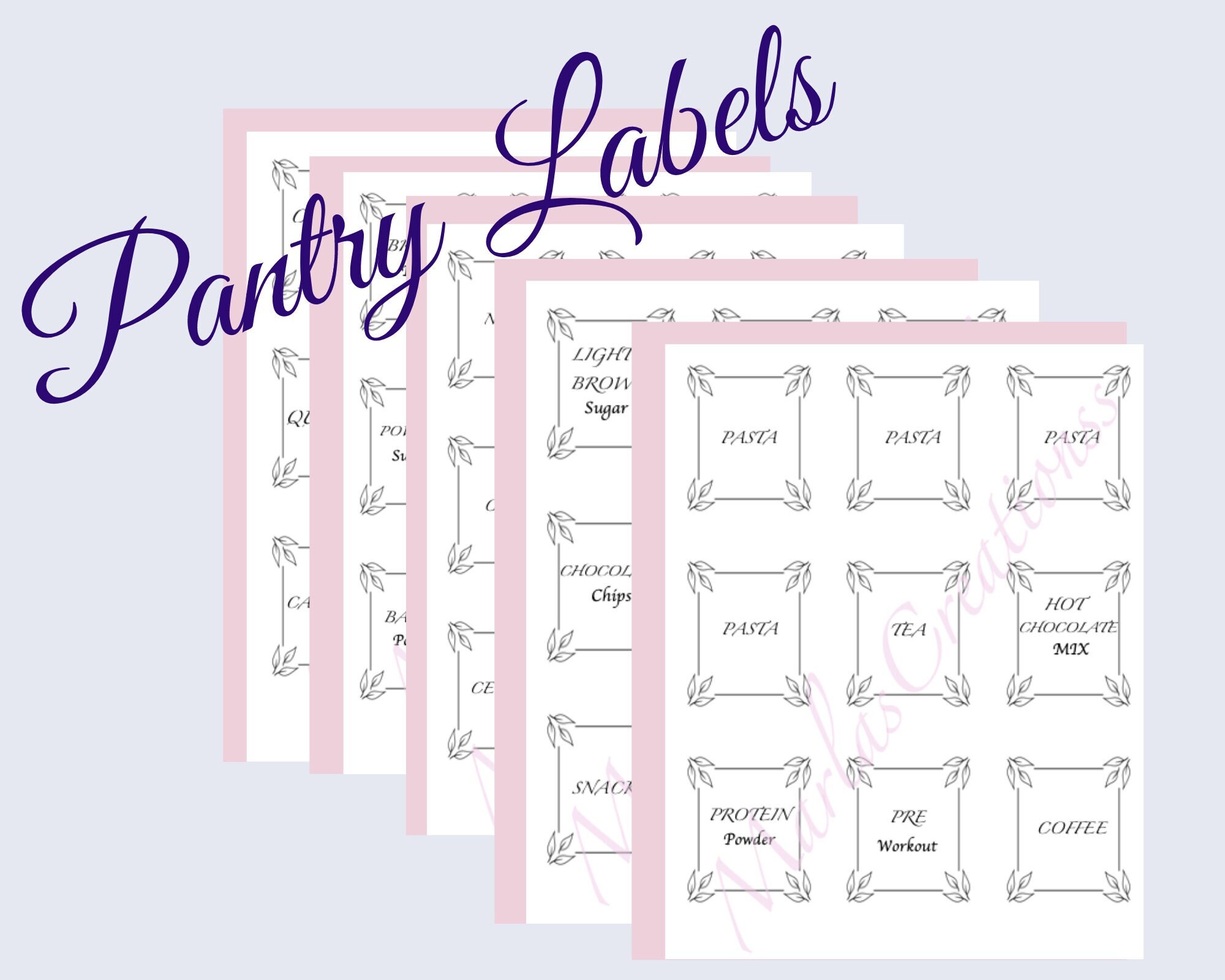45 Minimal Pantry Labels Printable Black and White Labels Etsy UK