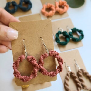 Macrame Hoops | Macrame Earrings | Macrame accessories | Hoop earrings | Handmade jewelry