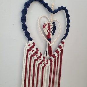 Macrame Wall Hanging / Macrame American Flag / Boho Decor / Macrame Decor / Wall Art