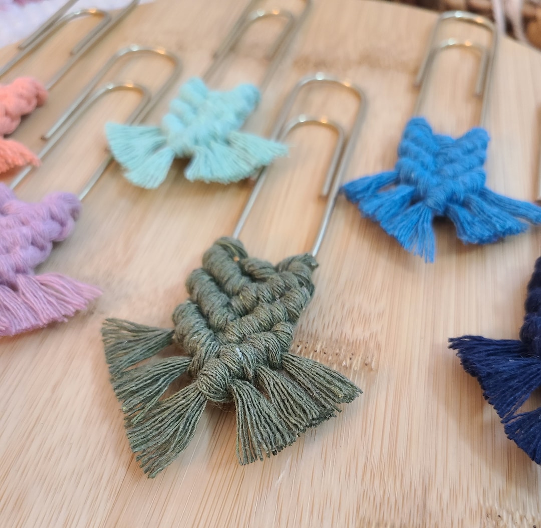 Macrame Paperclip Macrame Bookmarks Boho Paperclip Etsy