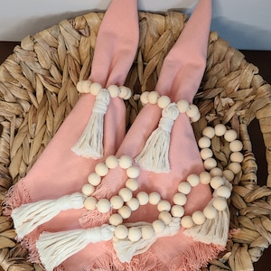 Servilleteros de macramé / Juego de 2 / Decoración navideña / Decoración del hogar / Decoración para brunch / Inauguración de la casa