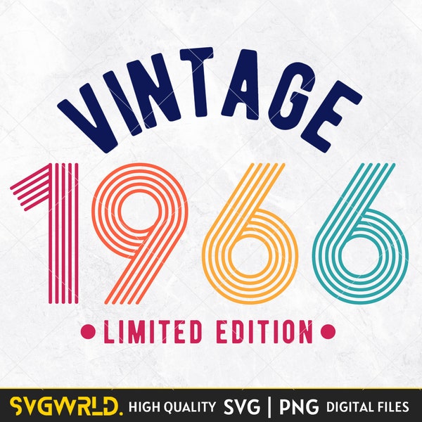 Vintage 1966 Limited Edition 58th Birthday SVG PNG | All Original Parts | Birthday Gift Idea | Digital Download