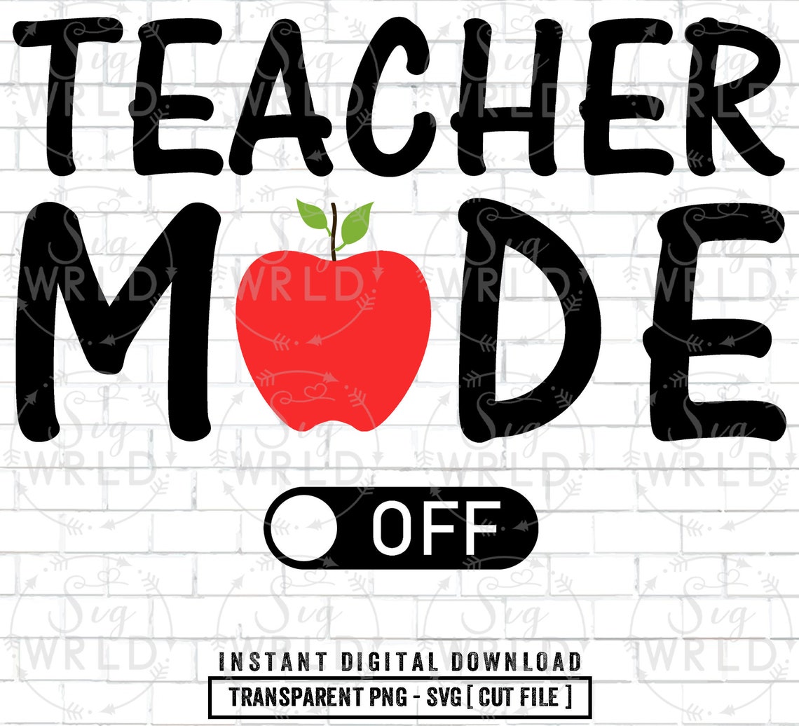 Teacher Mode Digital Cut File Mode Enseignant sur SVG Mode | Etsy