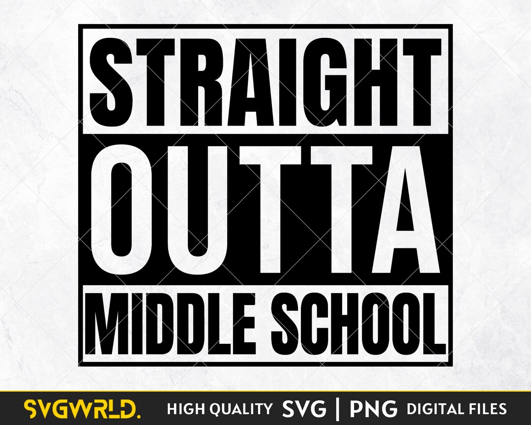 Abschluss-Banner "Straight Outta Middle School" – Wimpelkette Mit Glitzerbuchstaben Für Jung & Mädchen