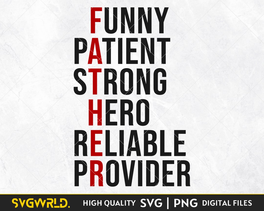 Fathers Day Svg, Funny Dad Definition Svg, Father Funny Patient Strong Happy Devoted Brave Svg