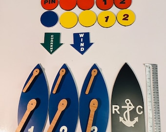 Magnetic Sailboat Protest Kit & Coaching Kit with Jib. Large 4”