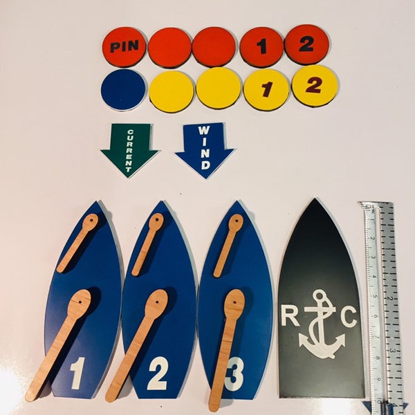 Magnetische zeilbootprotestkit en coachingkit met fok. Grote 4”