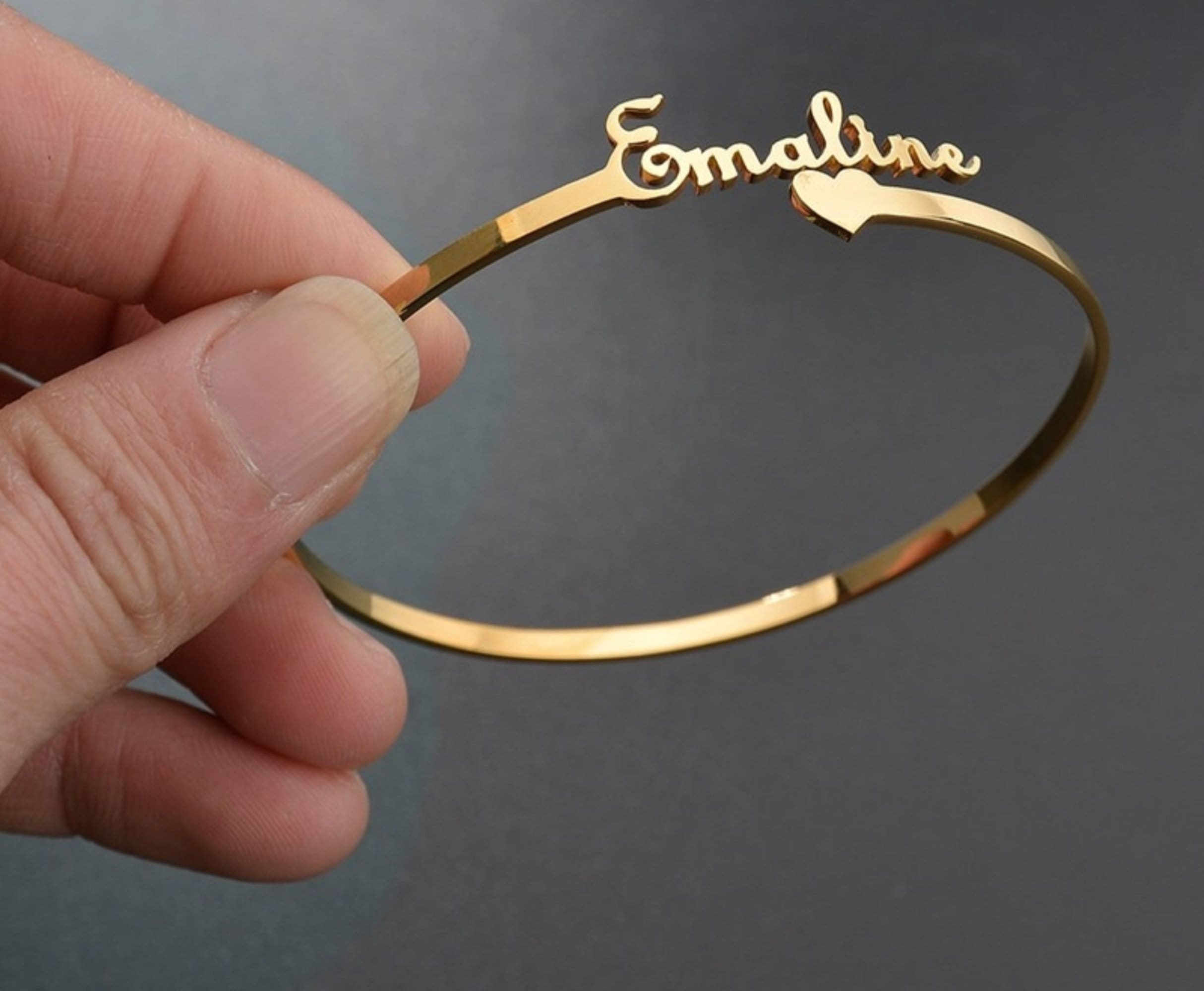 Personalized Bracelet with Name Plate Stainless Steel Jewelry Etsy