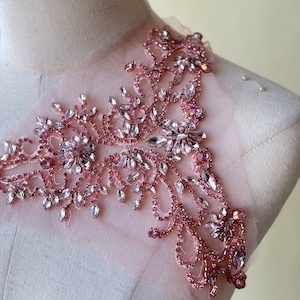 Sparkling Rhinestones Applique Wedding Gown Applique Shoulder Epaulettes Crystal Applique Accents for Wedding Dress