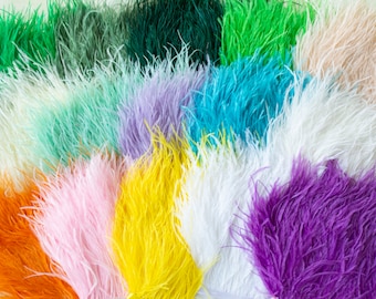 Flecos De Plumas De Avestruz De 34 Colores Para Hacer Sombreros O Vestidos Azul Oscuro