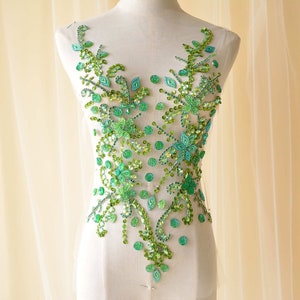 Atemberaubende Strass Motiv Perlen Mieder Applikation Patch Nähen auf Zubehör für Tanz Kostüme, Ballroom Kleid