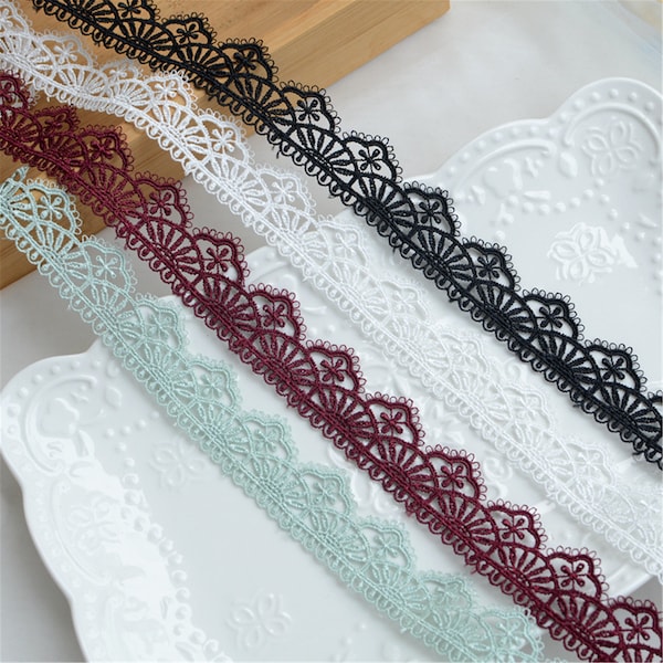 2 Yards Elegant Bridal Gown Lace Trim with Scallops, Venise Lace Trim Guipure Lace Trim for Craft Sewing Wedding Dress Fabric DIY Decoration
