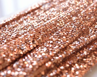 Iron on Rhinestone Trims Beads Wrap Ribbon Bling Banding Strip Embellishment for Dress Straps Costumes Jeans Sold by 1 yard
