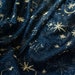 Star Moon Embroidery Organza Lace Embroidery Gold Glitter Floral Soft Tulle Fabric for Craft Projects Dress Train 51 inches Width by 1 yard 