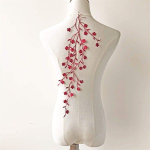 Iron on Applique Embellishment Flower Leaf Vines Embroidery Applique Patch Plum Blossom Flower Patch for Garment Apparel Dresses image 5