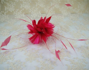 Handmade Bouquet Twisted Flower Dyed Feather Flower Mount Faux flowers Millinery Feather Flower for Hat Making Fascinators Decoration