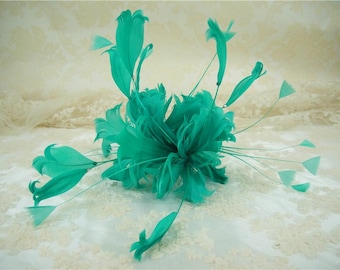 Dyed Feather Flower Mount Handmade Bouquet Twisted Flower Faux flowers Millinery Feather Flower for Hat Making Fascinators Decoration