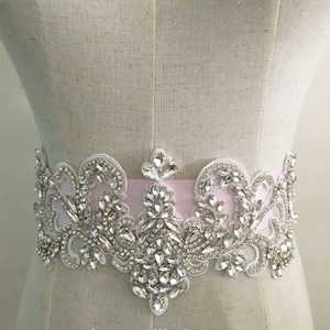 Rhinestone Appliques Crystal Flower Applique Bridal Accessories for Wedding Dress Belts Bridal Headband 1 PC