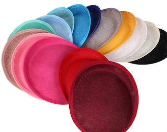20cm Round Sinamay Dipped Fascinator Base Top Hat for Millinery & Hat Making Hat Millinery DIY Supply